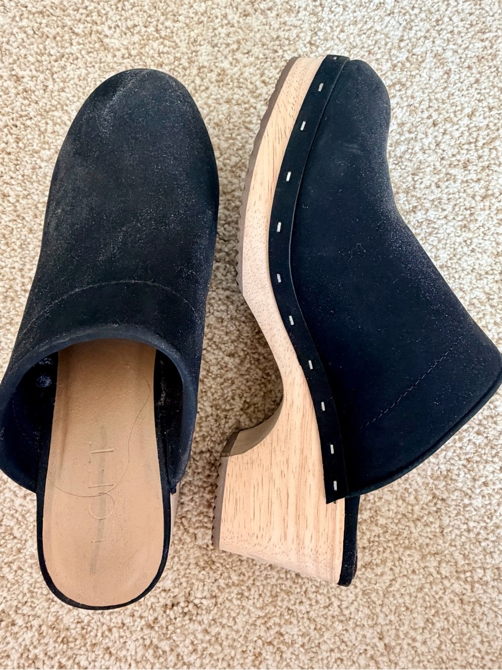 Black Suede Clog Mules by --LOFT, women’s size 7.5. Like new.